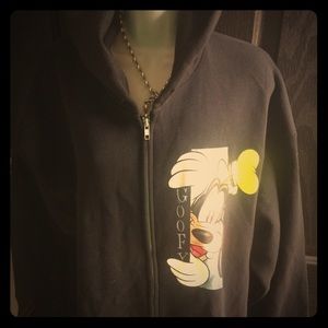 Disney Hoodie Black Sweatshirt XL Vintage